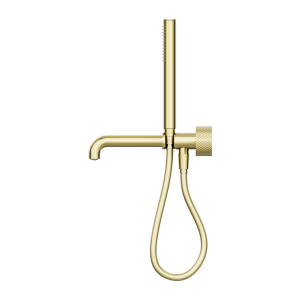 Nero Opal Progressive Shower System Separate Plate With Spout 250mm Brushed Gold | NR252003b250BG