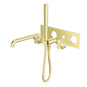 Nero Opal Progressive Shower System With Spout 230mm Trim Kits Only Brushed Gold | NR252003a230tBG