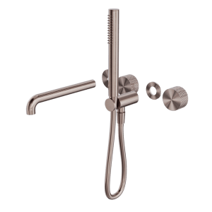 Nero Opal Progressive Shower System Separate Plate With Spout 250mm Trim Kits Only Brushed Bronze | NR252003b250tBZ