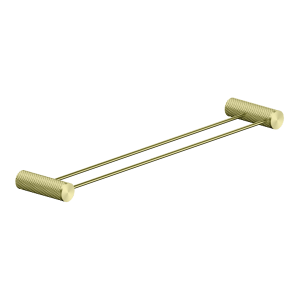 Nero Opal Double Towel Rail 600mm Brushed Gold | NR2524dBG