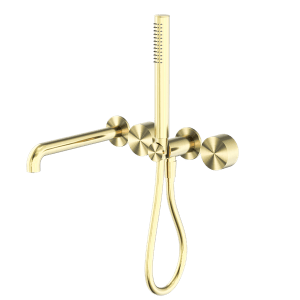 Nero Kara Progressive Shower System Separate Plate With Spout 230mm Brushed Gold | NR271903b230BG