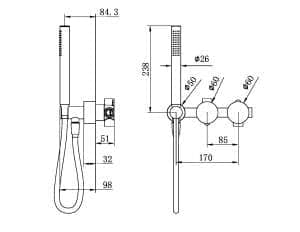 Nero Kara Progressive Shower System Separate Plate Trim Kits Only Brushed Nickel | NR271903dtBN