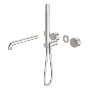 Nero Kara Progressive Shower System Separate Plate With Spout 230mm Trim Kits Only Brushed Nickel | NR271903b230tBN