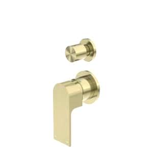 Nero Bianca Shower Mixer With Divertor Separate Back Plate Brushed Gold | NR321511GBG