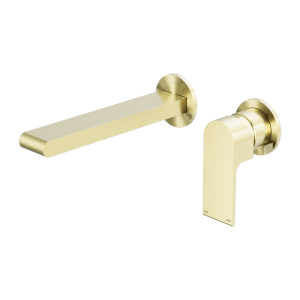 Nero Bianca Wall Basin/Bath Mixer Separate Back Plate 230mm Brushed Gold | NR321510FBG