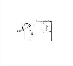 Nero Bianca Shower Mixer 60mm Plate Trim Kits Only Brushed Nickel | NR321511HTBN