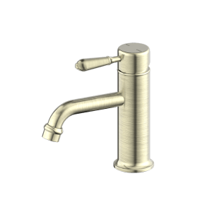 Nero York Straight Basin Mixer With Metal Lever Aged Brass | NR692101b02AB