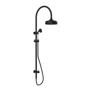 Nero York Twin Shower With White Porcelain Hand Shower Matte Black | NR69210501MB