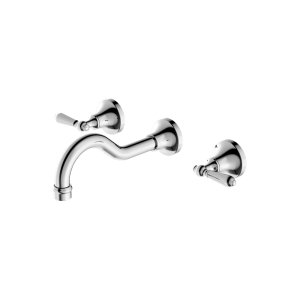 Nero York Wall Basin Set With Metal Lever Chrome | NR692107a02CH
