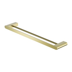 Nero Bianca Double Towel Rail 600mm Brushed Gold | NR9024dBG