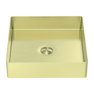 Nero Opal Square 400mm Stainless Steel Basin Brushed Gold | NRB401sBG