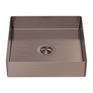 Nero Opal Square 400mm Stainless Steel Basin Brushed Bronze | NRB401sBZ