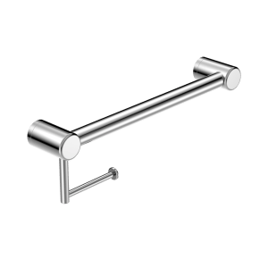 Nero Mecca Care 32mm Grab Rail With Toilet Roll Holder 450mm Chrome | NRCR3218ACH