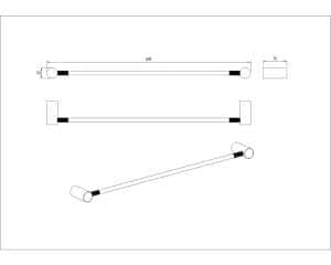 CADDENCE Brushed Brass Single Towel Rail – 600mm | BUYG9001.TR