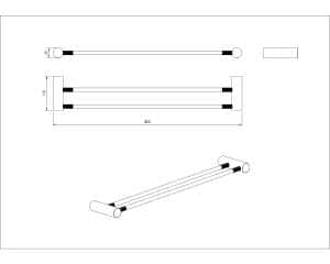 CADDENCE Brushed Nickel Double Towel Rail – 600mm | BU9002.TR