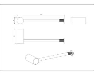 CADDENCE Brushed Gun Metal Grey Towel Rail – 230mm | BUGM9003.TR