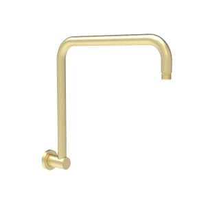 Round Brushed Gold Rectangle Curved Shower Arm – PRY020-BG