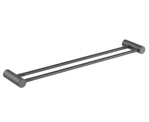 CADDENCE Brushed Gun Metal Grey Double Towel Rail – 600mm | BUGM9002.TR