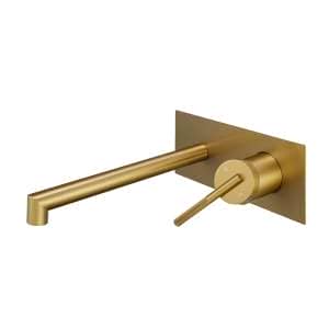 CADDENCE Brushed Brass Wall Mixer with Spout | BUYG0243.BM