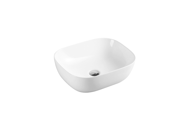 gloss white oval ceramic basin 490x395x150mm evea 49