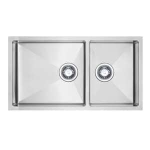 800mm Stainless Steel Nano Coated 1 & 1/2 Bowl Kitchen Sink | HG-953448-1836