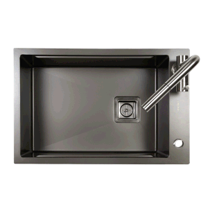 680mm Gun Metal Single Bowl Workstation Kitchen Sink – Slide Lip – Nano Coated Stainless Steel – Anti-Scratch | HG-952380-2470