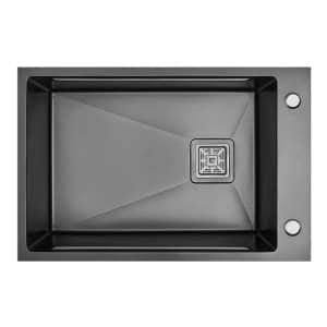 680mm Gun Metal Single Bowl Workstation Kitchen Sink – Slide Lip – Nano Coated Stainless Steel – Anti-Scratch | HG-952380-2470